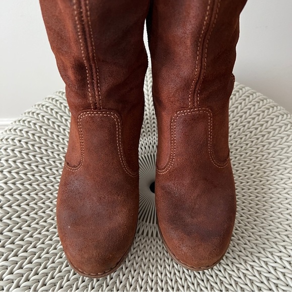 The Art Company Cognac Suede Platform Boots Size 37 - Picture 3 of 10